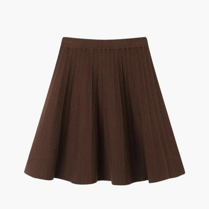 Pleated Wool Mini Skirt