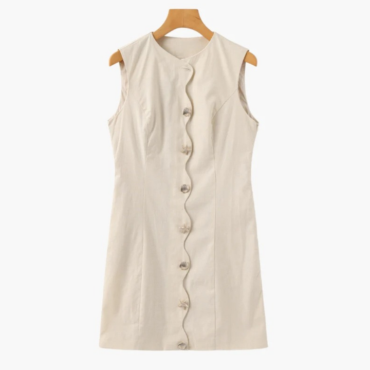 Sleeveless Button Front Dress