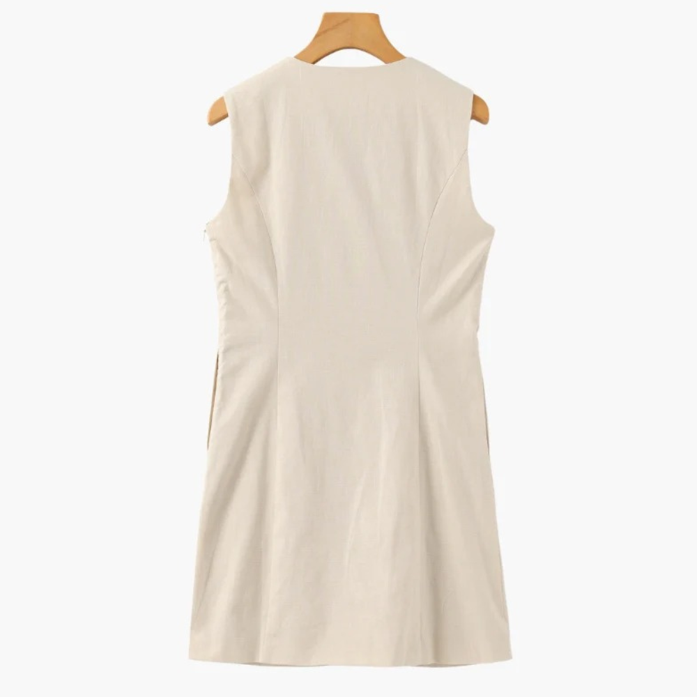 Sleeveless Button Front Dress